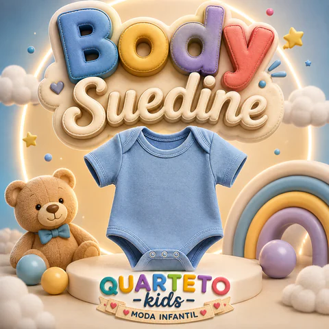 Body Suedine Manga Curta