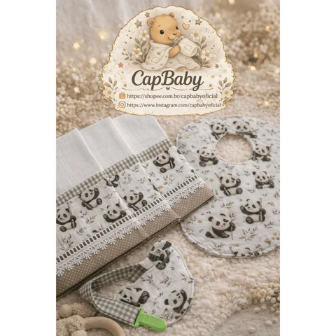 🐼 Kit Panda Completo – Delicadeza e Qualidade para o seu bebê - Capbaby
