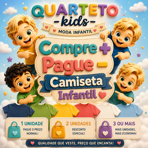 Camiseta Infantil Compre + Pague -
