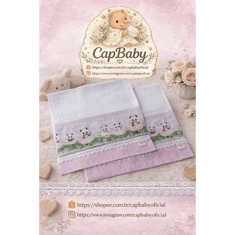 🎀 Kit Fraldinhas Coleção Bailarina – Delicadeza e Encanto para o seu bebê 🩰 - Capbaby